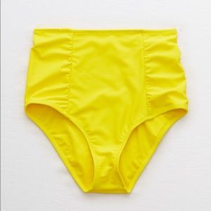 NWT Aerie 🍋 yellow high waisted bikini bottom 👙